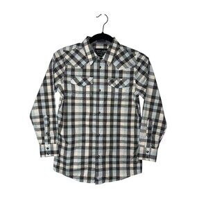 Cody James Boys Plaid Button-Up Long Sleeve Western Cowboy Shirt Size M NWOT